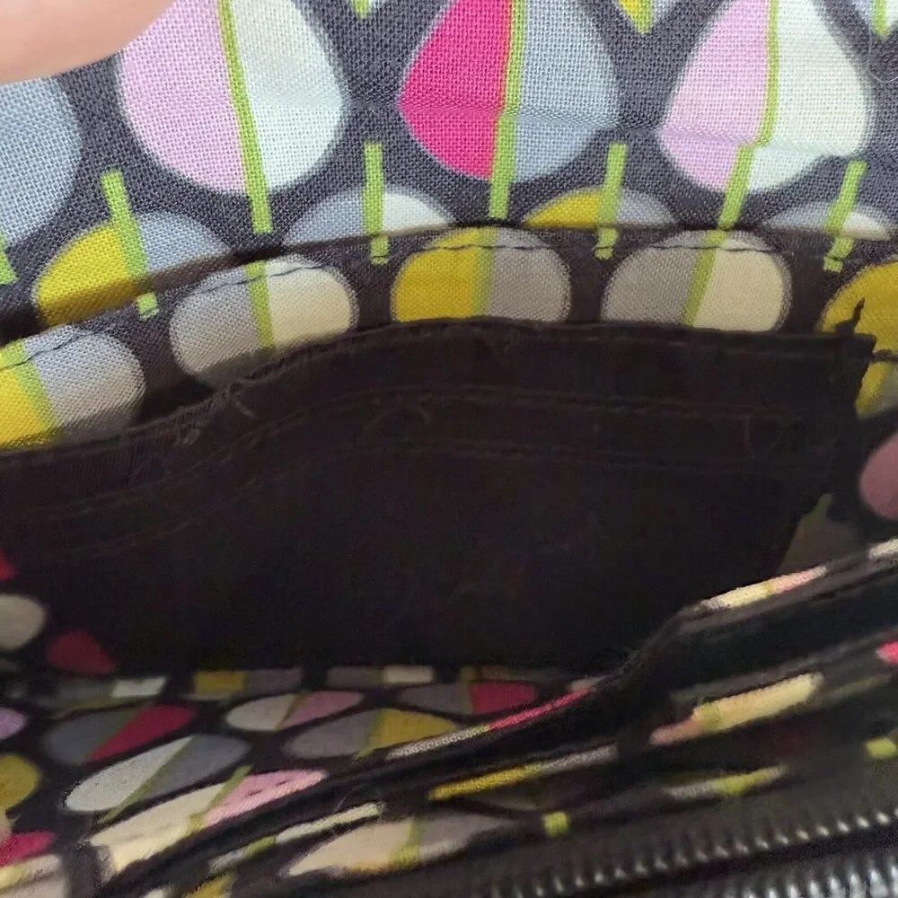 Vera Bradley Twist locks Wristlet Wallet Black Multicolor